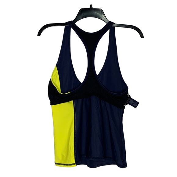 Tommy Hilfiger Swimsuit Top Racerback  Tankini Blue and Yellow Size M - Picture 7 of 11